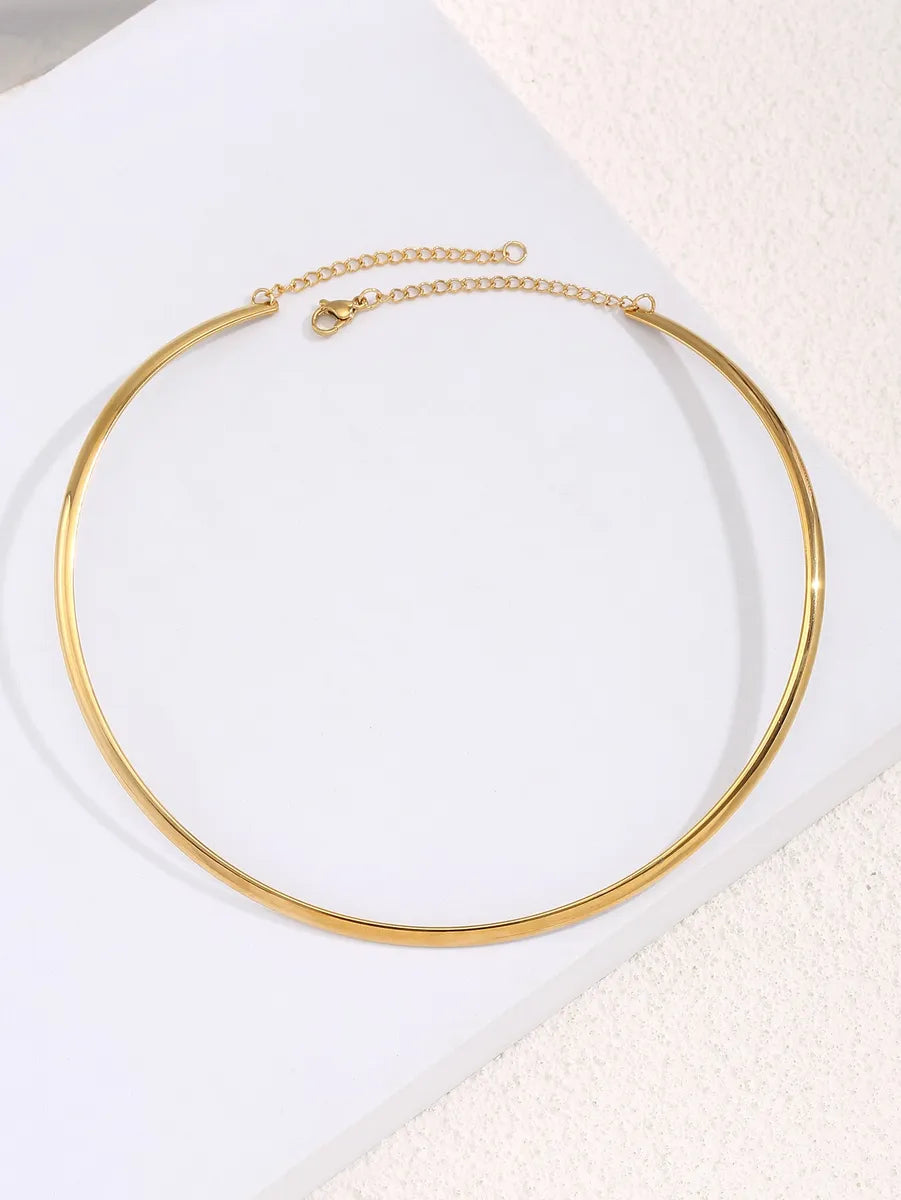 Fashion Creative Simple Ornament Stainless Steel 18k Gold Necklace