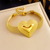 Fashion Creative Simple Wide Mesh Chain Jewelry Stainless Steel Gold Plated Love Star Irregular Necklace With Heart Water Drop Bell Pattern For Women