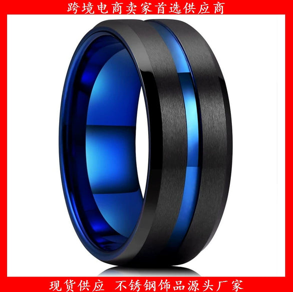 Fashion Creative Twocolor Electroplated Stainless Steel Ring