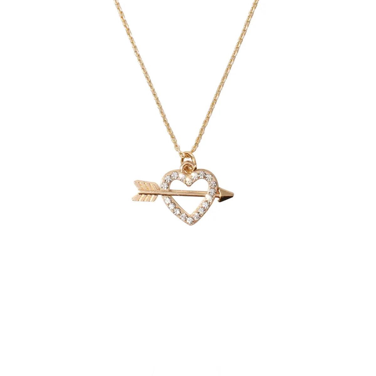 Fashion Creative Women'S Diamond Heart Lock Pendant Alloy Necklace