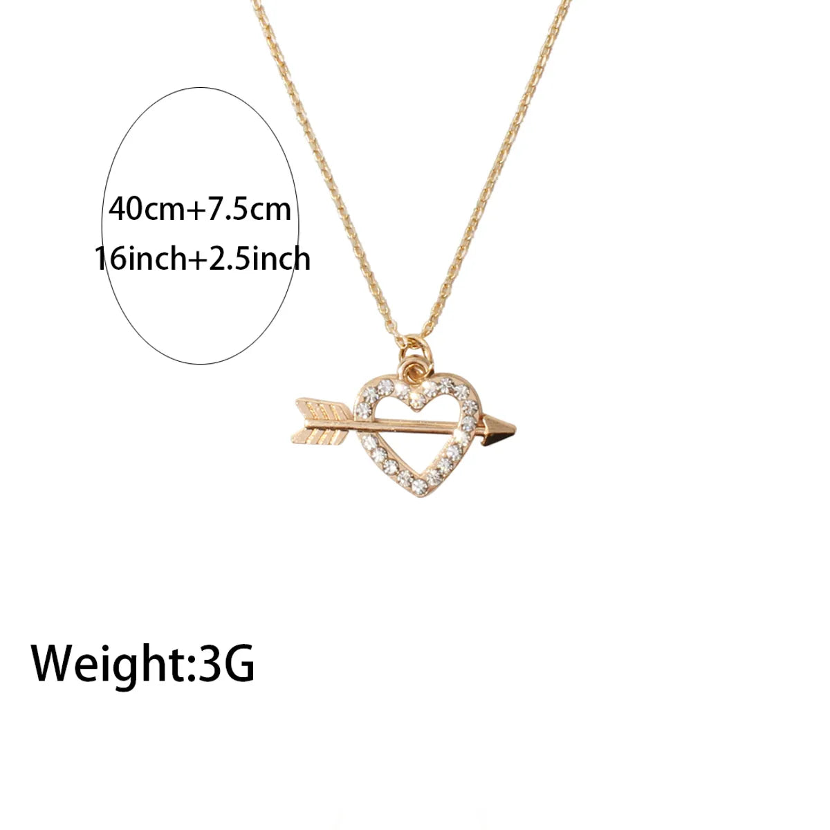 Fashion Creative Women'S Diamond Heart Lock Pendant Alloy Necklace