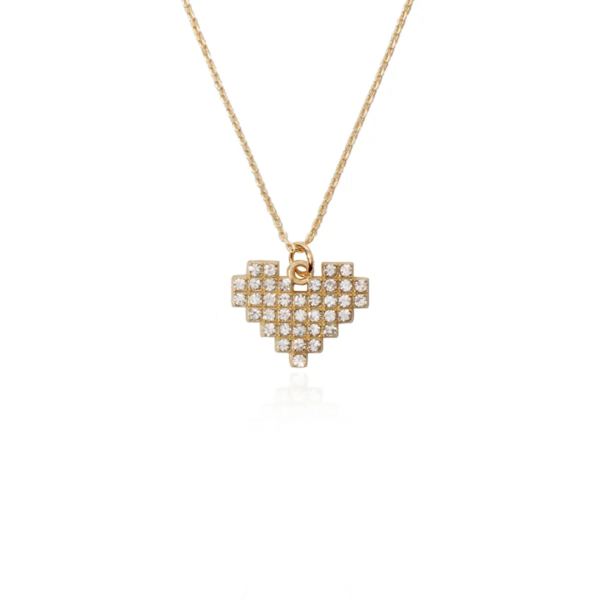 Fashion Creative Women'S Diamond Heart Lock Pendant Alloy Necklace