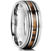 Fashion Creative Wood Grain Stainless Steel Ring