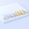 Fashion Crescent Colorful Zircon Earrings Stainless Steel 18K Gold Electroplated Jewelry For Women