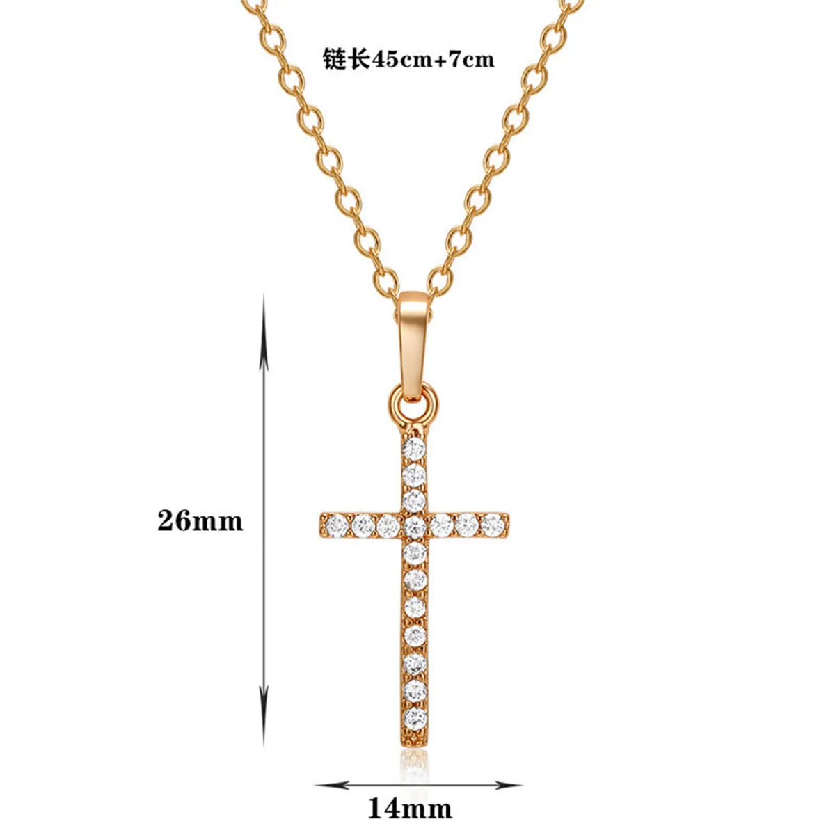 Fashion Cross Alloy Plating Unisex Necklace