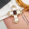 Fashion Cross Alloy Plating Rhinestones Unisex Brooches