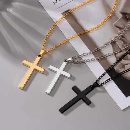 Fashion Cross Alloy Plating Unisex Pendant Necklace 1 Piece