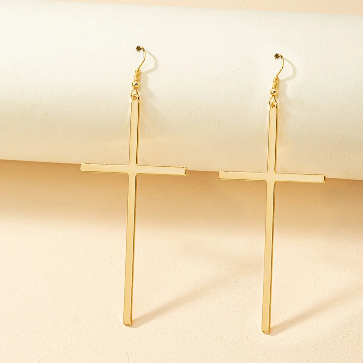 Fashion Cross Alloy Plating Women'S Drop Earrings 1 Pair