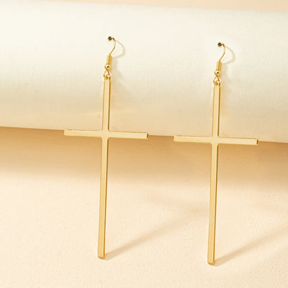 Fashion Cross Alloy Plating Women'S Drop Earrings 1 Pair