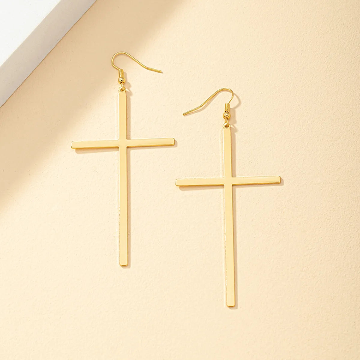 Fashion Cross Alloy Plating Women'S Drop Earrings 1 Pair