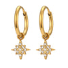 Fashion Cross And Eightpointed Star Earrings Jewelry Stainless Steel Electroplated Geometric Style For Women