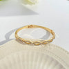 Fashion Cross Diamond Hollow Alloy Woven Twist Electroplated Bracelet Jewelry