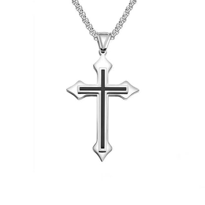 Fashion Cross Stainless Steel Alloy Stoving Varnish Unisex Pendant Necklace 1 Piece