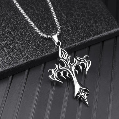 Fashion Cross Stainless Steel Alloy Stoving Varnish Unisex Pendant Necklace 1 Piece