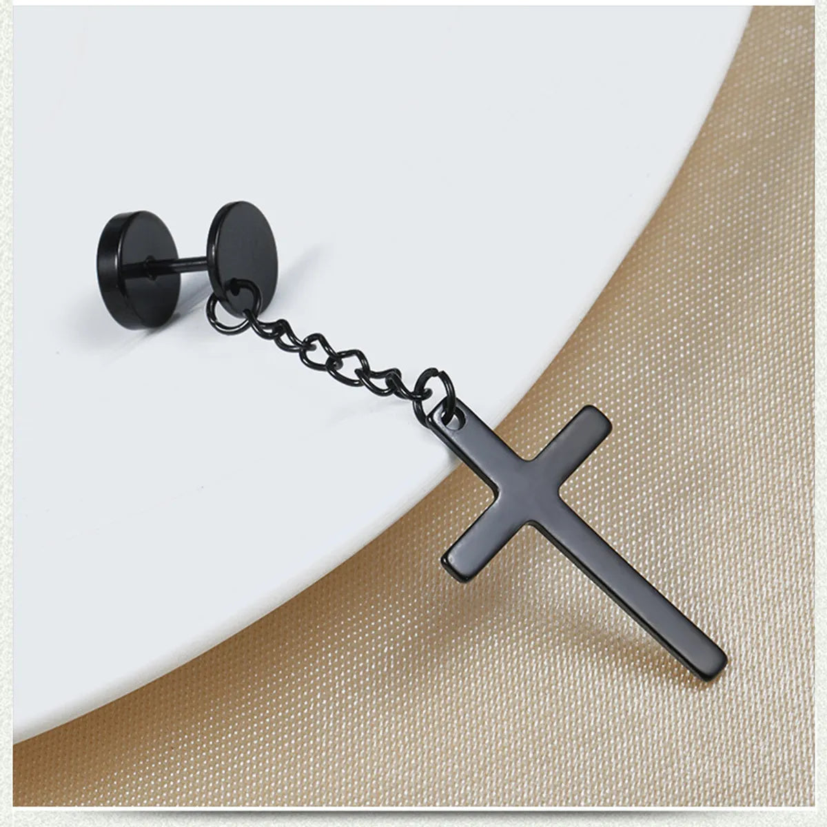 Fashion Cross Stainless Steel Drop Earrings Plating Stainless Steel Earrings 1 Piece