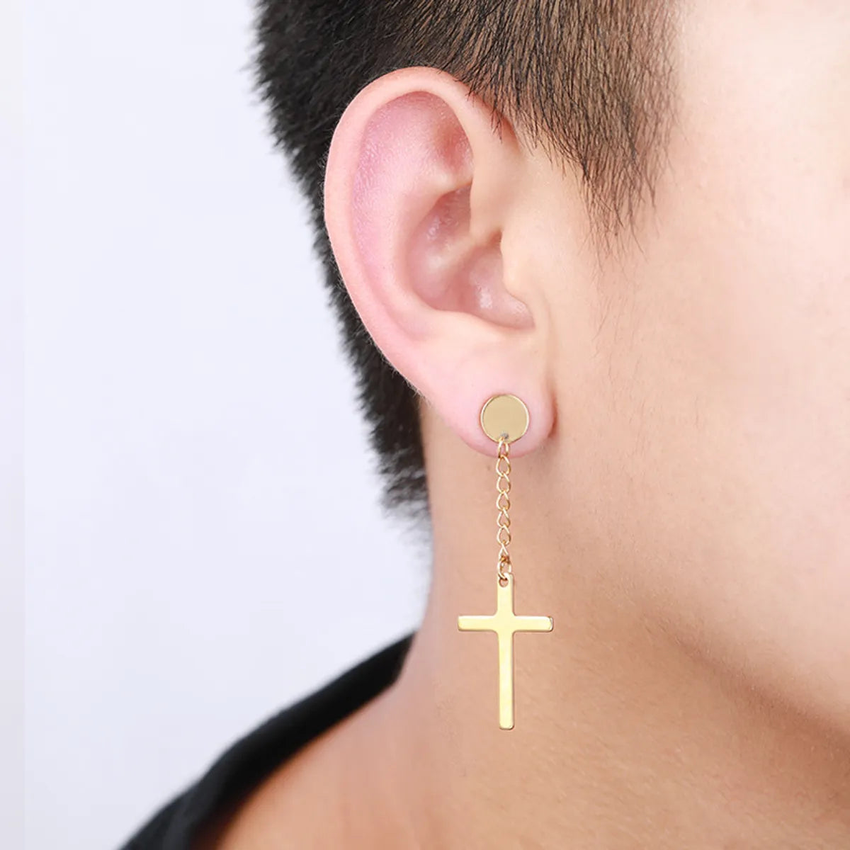 Fashion Cross Stainless Steel Drop Earrings Plating Stainless Steel Earrings 1 Piece