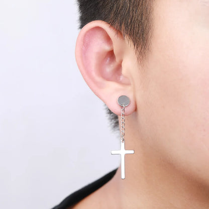 Fashion Cross Stainless Steel Drop Earrings Plating Stainless Steel Earrings 1 Piece