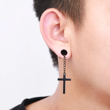 Fashion Cross Stainless Steel Drop Earrings Plating Stainless Steel Earrings 1 Piece