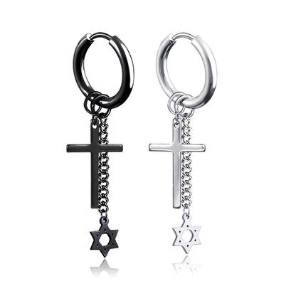 Fashion Cross Stainless Steel Earrings Plating Stainless Steel Earrings 1 Piece