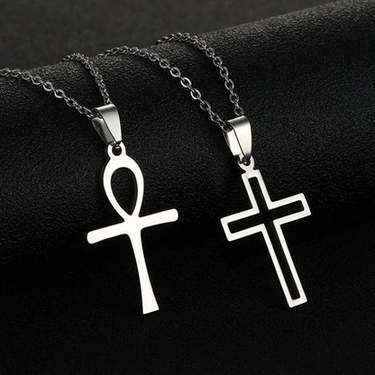 Fashion Cross Stainless Steel Plating Necklace