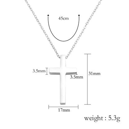 Fashion Cross Stainless Steel Patchwork Pendant Necklace