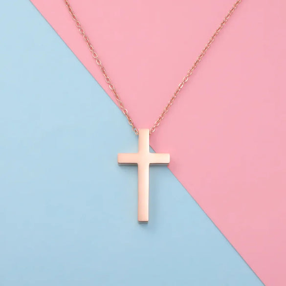 Fashion Cross Stainless Steel Patchwork Pendant Necklace