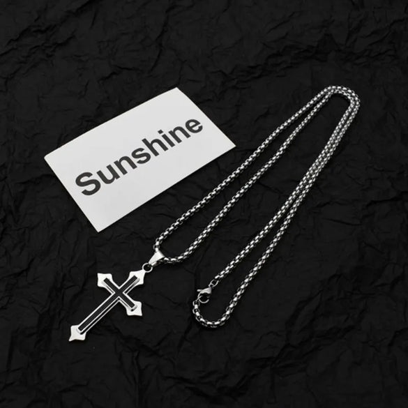 Fashion Cross Stainless Steel Plating Unisex Pendant Necklace