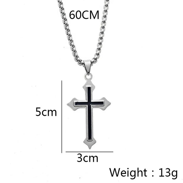 Fashion Cross Stainless Steel Plating Unisex Pendant Necklace