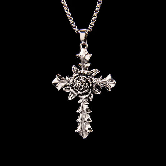 Fashion Cross 201 Stainless Steel Zinc Alloy Plating Unisex Pendant Necklace