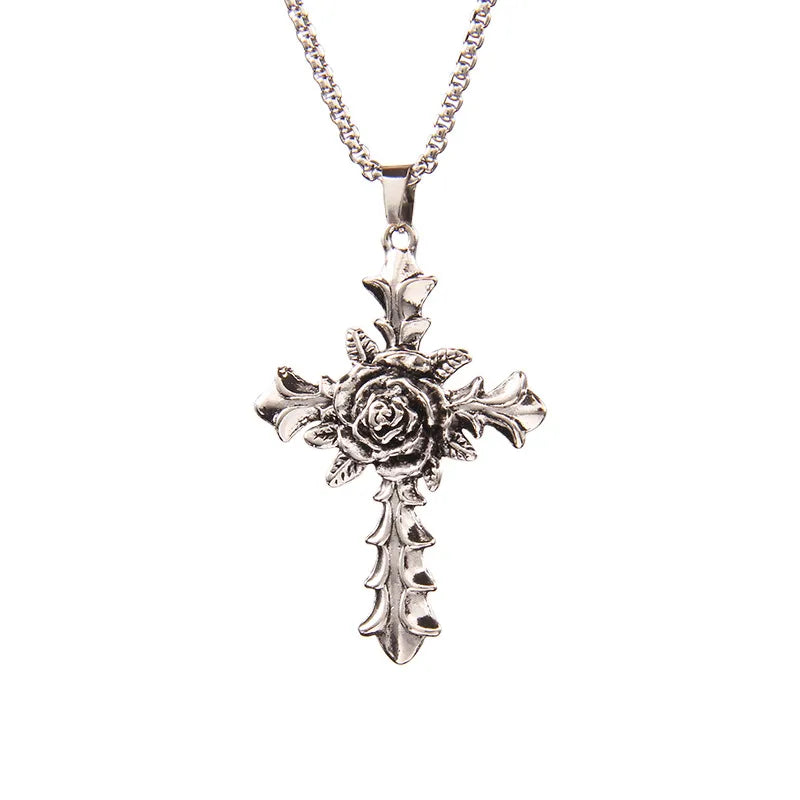 Fashion Cross 201 Stainless Steel Zinc Alloy Plating Unisex Pendant Necklace