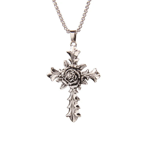 Fashion Cross 201 Stainless Steel Zinc Alloy Plating Unisex Pendant Necklace