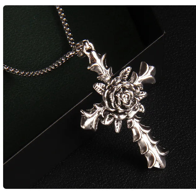 Fashion Cross 201 Stainless Steel Zinc Alloy Plating Unisex Pendant Necklace