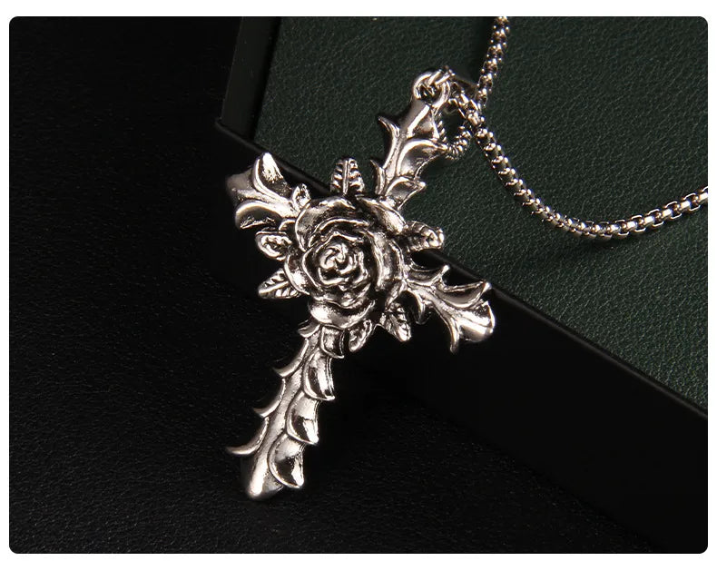 Fashion Cross 201 Stainless Steel Zinc Alloy Plating Unisex Pendant Necklace