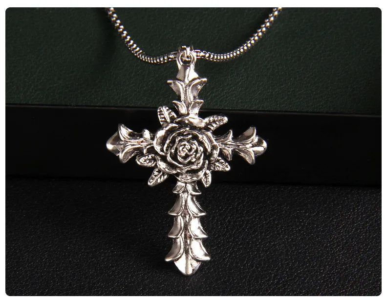 Fashion Cross 201 Stainless Steel Zinc Alloy Plating Unisex Pendant Necklace