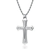 Fashion Cross Stainless Steel Plating Zircon Pendant Necklace 1 Piece
