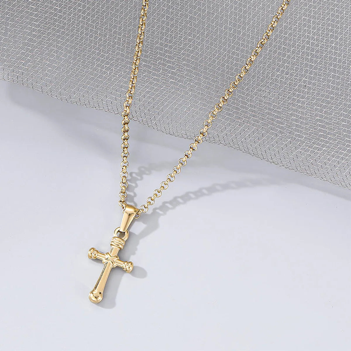 Fashion Cross Titanium Steel Plating Pendant Necklace