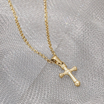 Fashion Cross Titanium Steel Plating Pendant Necklace