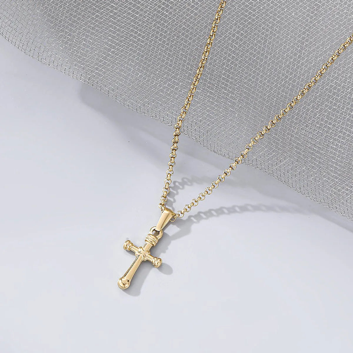 Fashion Cross Titanium Steel Plating Pendant Necklace