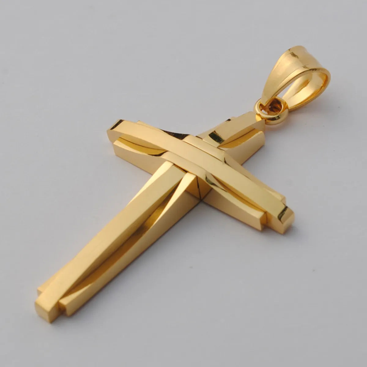 Fashion Cross Titanium Steel Polishing Pendant Necklace 1 Piece