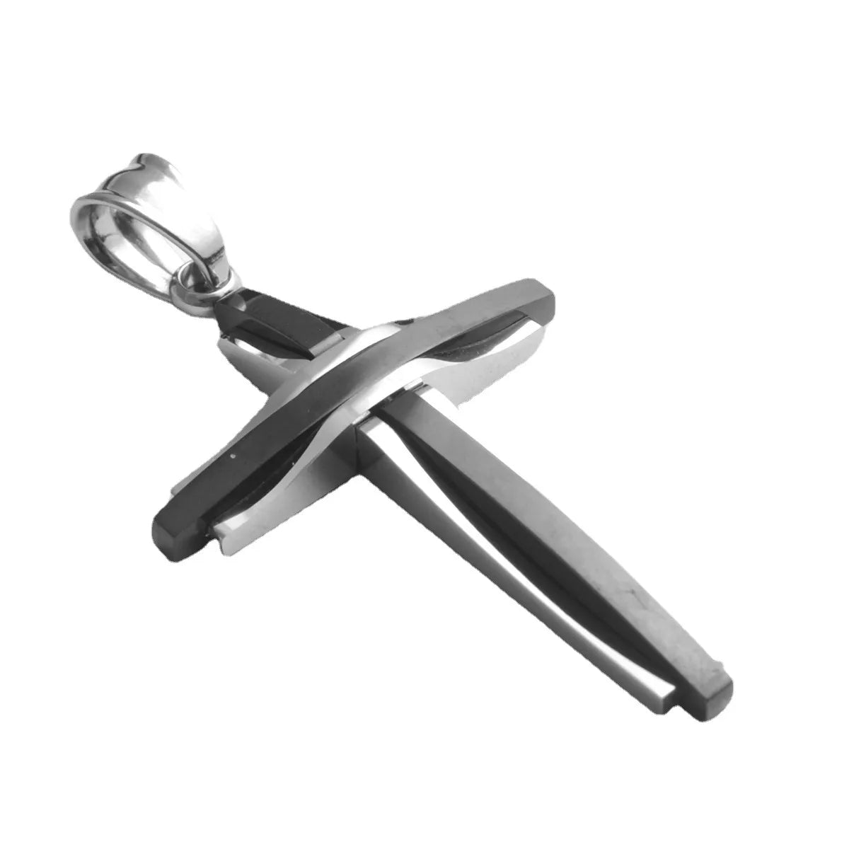 Fashion Cross Titanium Steel Polishing Pendant Necklace 1 Piece