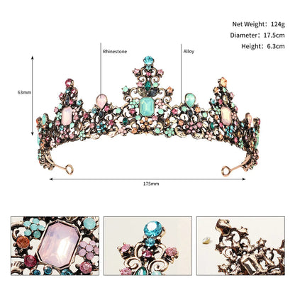 Fashion Crown Alloy Inlay Artificial Gemstones 1 Piece