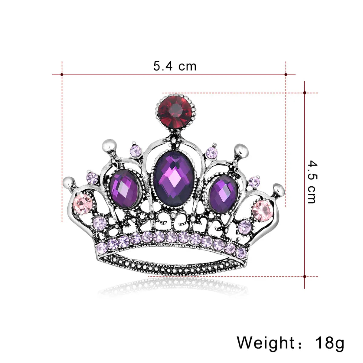 Fashion Crown Alloy Plating Inlay Rhinestones Women'S Brooches