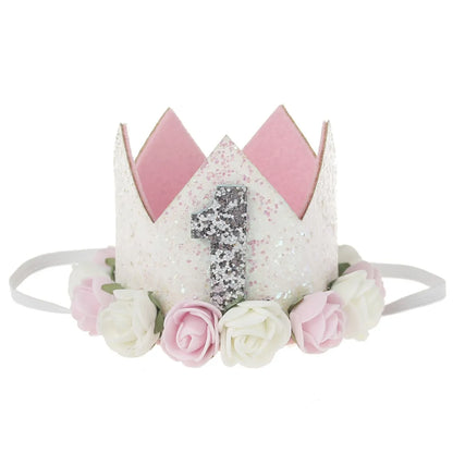 Fashion Crown Plastic Cloth Flower Party Headpieces