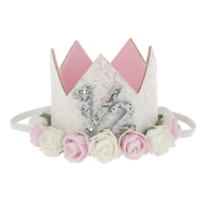 Fashion Crown Plastic Cloth Flower Party Headpieces