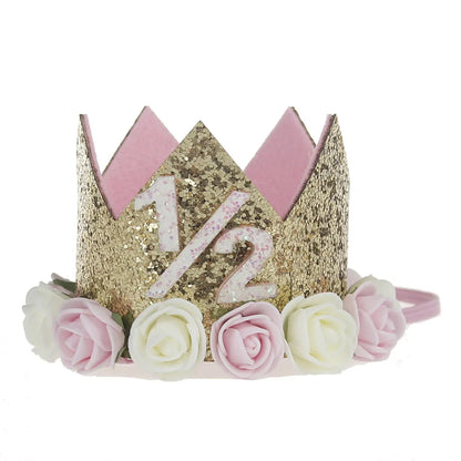 Fashion Crown Plastic Cloth Flower Party Headpieces