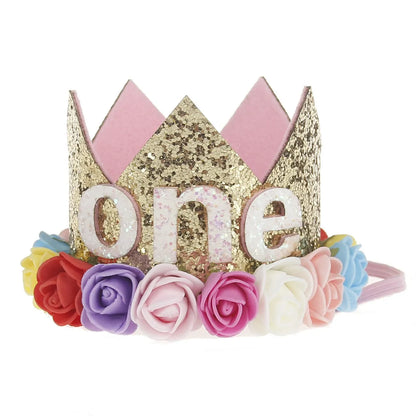 Fashion Crown Plastic Cloth Flower Party Headpieces