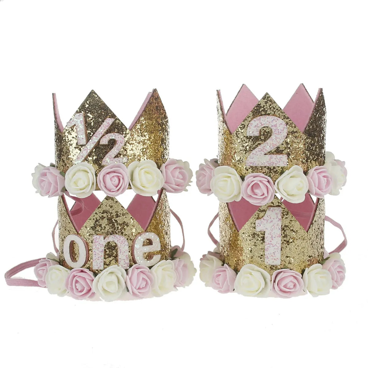 Fashion Crown Plastic Cloth Flower Party Headpieces