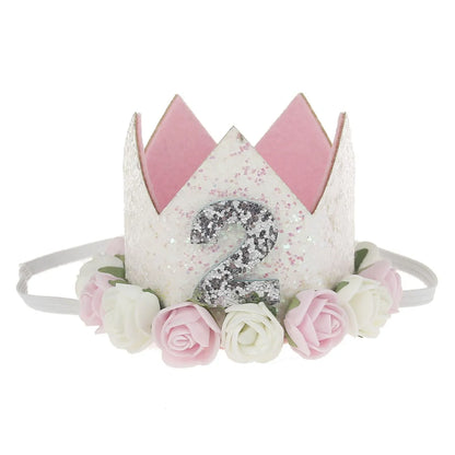 Fashion Crown Plastic Cloth Flower Party Headpieces