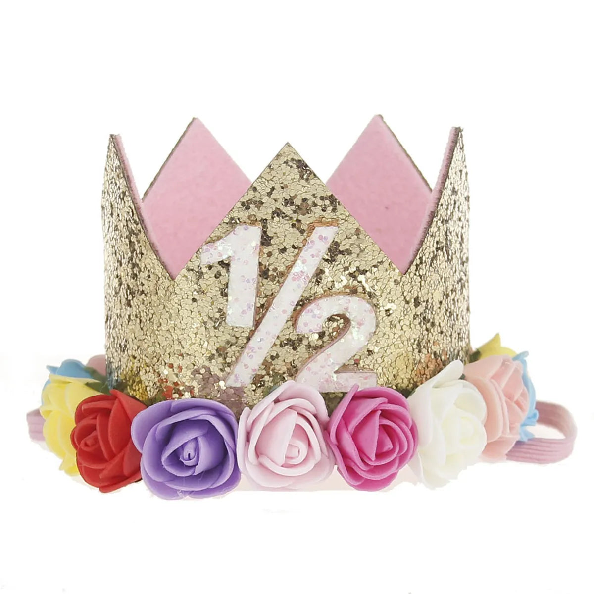 Fashion Crown Plastic Cloth Flower Party Headpieces