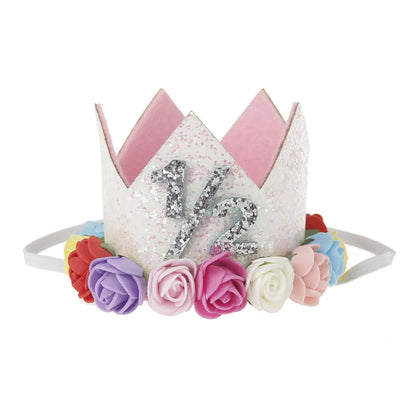 Fashion Crown Plastic Cloth Flower Party Headpieces